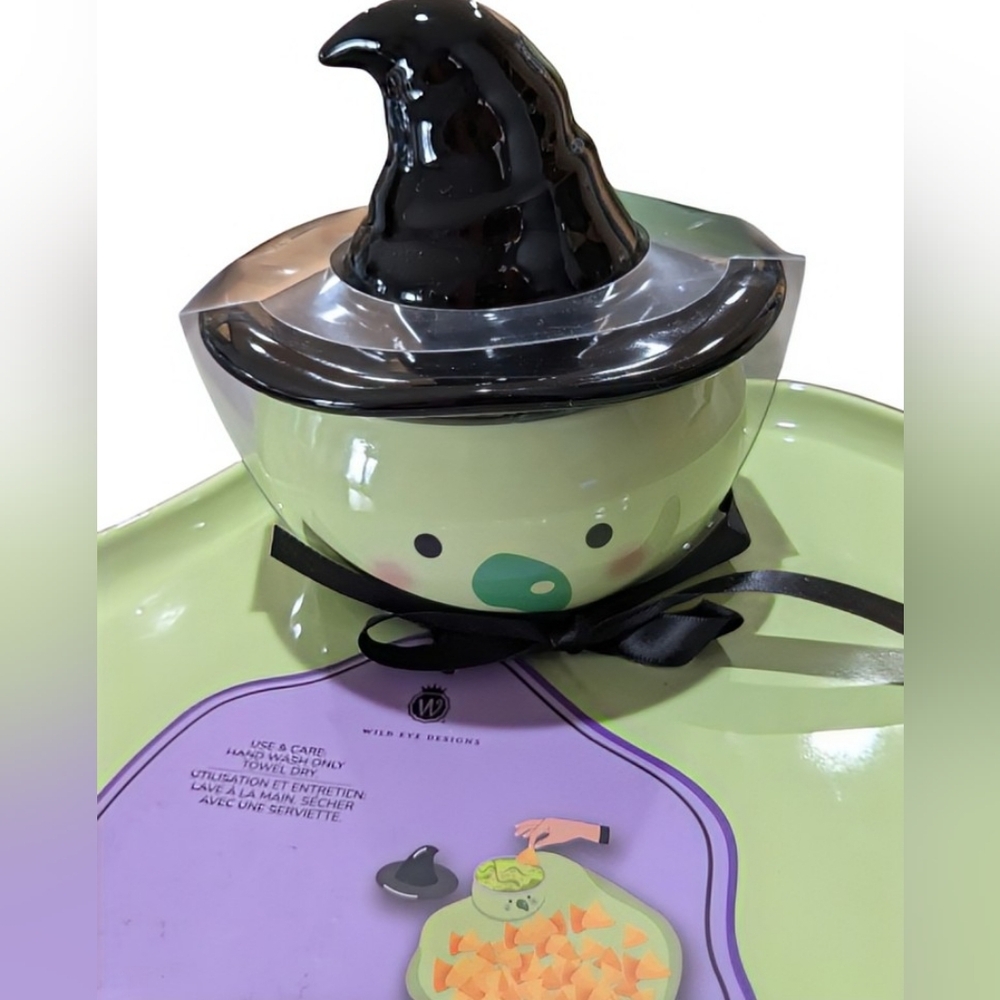 NEW Wild Eye Designs Witch Platter & Dip Bowl Set- Halloween - Picture 7 of 7